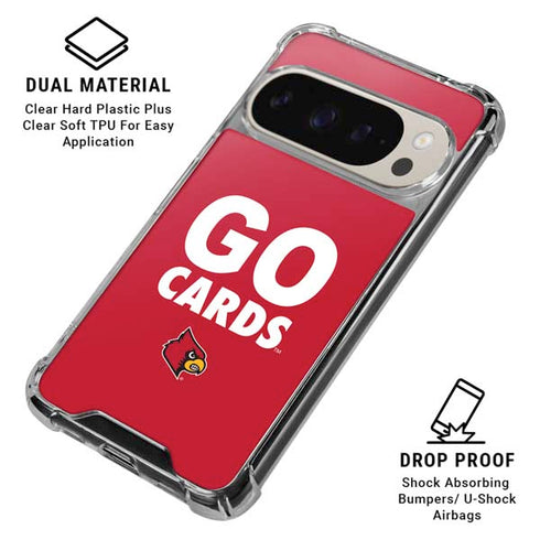 University of Louisville Go Cards Pixel 9/9 Pro Clear Case